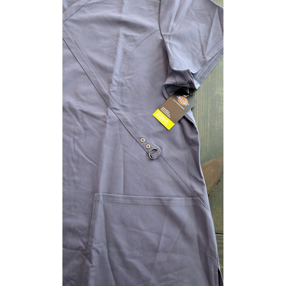 Dickies Xtreme Stretch Scrub Top Women 4XL Ceil Blue Mock Wrap V-Neck New Tags - Picture 3 of 7